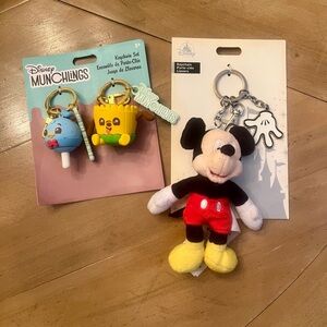 Disney Munchlings & Mickey Mouse Key chains (3) total Brand New !!